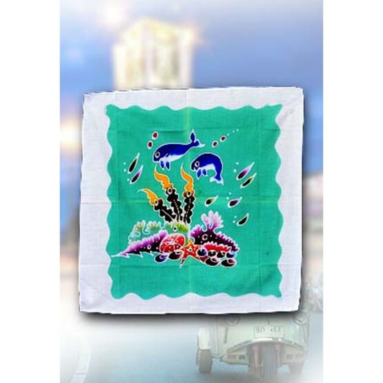 ผ้าเช็ดหน้าบาติก เขียนมือ ผ้าพื้นเมือง - Image 4