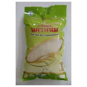 ข้าวสารหอมมะลิ 100 % ตรานครพนม บรรจุถุง 5 กิโลกรัม