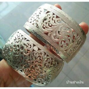 กำไลเงินแท้ ฉลุลายไซส์ใหญ่