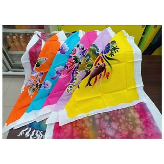 ผ้าเช็ดหน้าบาติก เขียนมือ ผ้าพื้นเมือง