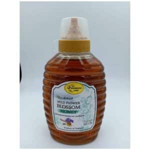 น้ำผึ้งดอกเบญจพรรณ บุษราคัม ฮันนี่ ขนาด 800 กรัม (ขวดรวงผึ้ง)