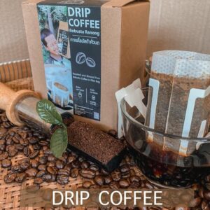 กาแฟคั่วบด รูปแบบ drip ขนาดบรรจุ / 10 ซอง 150 กรัม กาแฟตาเอ๋  โรบัสต้า 100%