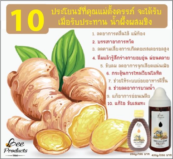 น้ำผึ้งผสมขิง ขนาด 420 กรัม ตรา บีโปรดักส์ไทย (Bee Products Thai) - Image 3