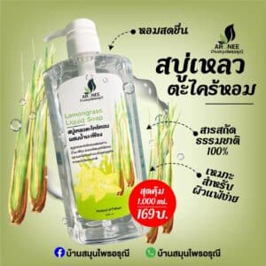 สบู่เหลวตะไคร้หอมผสมสารสกัดมะเฟือง สารสกัดจากธรรมชาติ @ บ้านสมุนไพรอรุณี