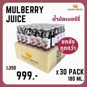 น้ำมัลเบอร์รี่พร้อมดื่ม ขนาด 180 ml. x 30 ขวด (ยกลัง) ตรา Queen Berry