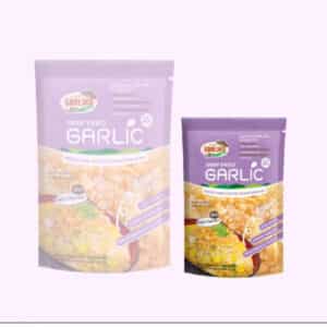 กระเทียมแกะเปลือกเจียวในน้ำมันรำข้าว ขนาด 40 กรัม ตรา Garliko