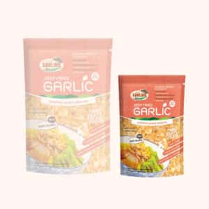 กระเทียมติดเปลือกเจียวในน้ำมันรำข้าว ขนาด 40 กรัม ตรา Garliko