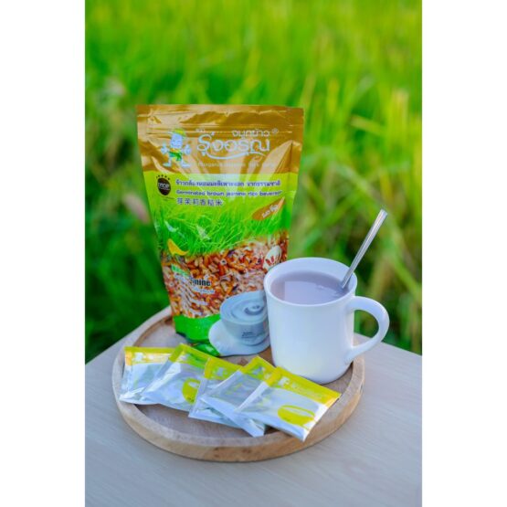Natural Germinated  Jasmine Brown Rice, mixed pandanus, 200 g. (Rung Arun)