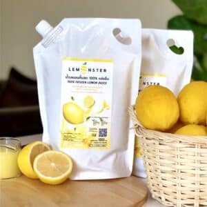 น้ำเลมอนคั้นสด 100% แช่แข็ง (Frozen Lemon Juice) ตรา เลมอนสเตอร์ (Lemonster)