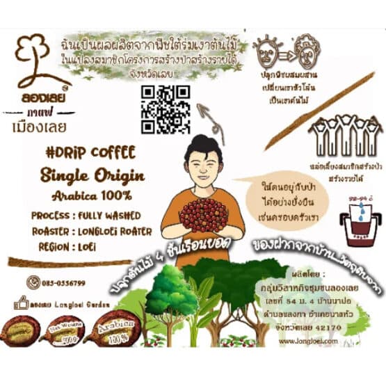 Arabica Drip Coffee (Dark Roasted), 5 Sachets (Long Loei) - Image 4