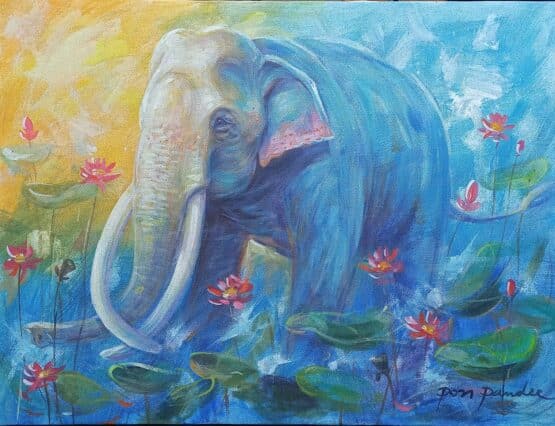 Drawing from the elephant village, Surin Province (Porn Art Shop)
