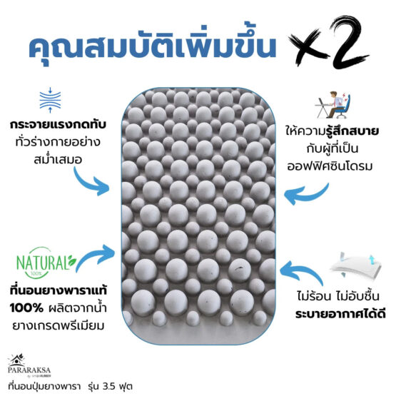ที่นอนปุ่มยางพารา รุ่น 3.5 ฟุต ตรา ParaRuksa - Image 3