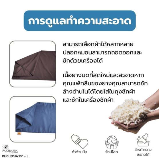 หมอนยางพาราบด ไซส์ M ตรา ParaRuksa - Image 9