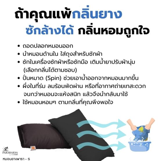 หมอนยางพาราบด ไซส์ M ตรา ParaRuksa - Image 15