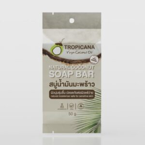 สบู่ก้อนน้ำมันมะพร้าว เพื่อผิวเนียนนุ่ม ชุ่มชื้น สูตร Original | Non Paraben ขนาด 50 G ตรา Tropicana (ทรอปิคานา)