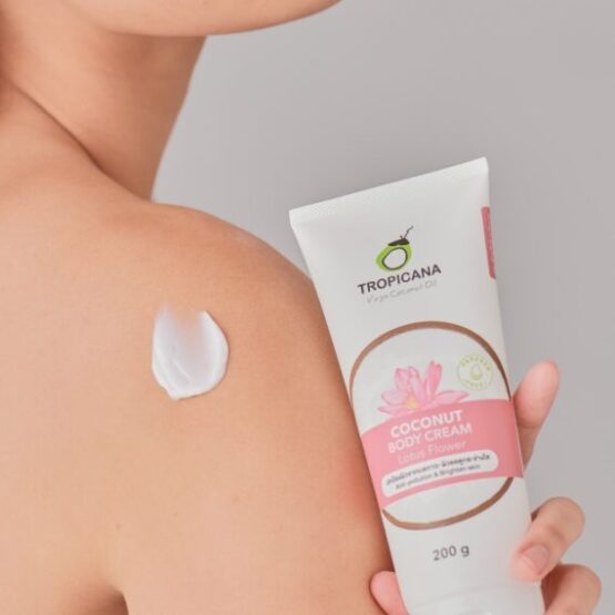 ครีมบำรุงผิวน้ำมันมะพร้าวสูตรผสมสารสกัดดอกบัว ขนาด 200 กรัม ตรา Tropicana (ทรอปิคานา) - Image 3