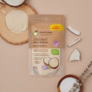 ผงขัดผิวมะพร้าว สูตร NON PRESERVATIVE กลิ่น LAVENDER ขนาด 50 กรัม ตรา Tropicana (ทรอปิคานา)