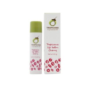ลิปบาล์มบำรุงริมฝีปากน้ำมันมะพร้าวแบบแท่ง สูตร NON PRESERVATIVE กลิ่น CHERRY ขนาด 4.5 กรัม ตรา Tropicana (ทรอปิคานา)