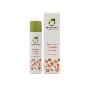 ลิปบาล์มบำรุงริมฝีปากน้ำมันมะพร้าวแบบแท่ง สูตร NON PRESERVATIVE กลิ่น ORANGE ขนาด 4.5 กรัม ตรา Tropicana (ทรอปิคานา)