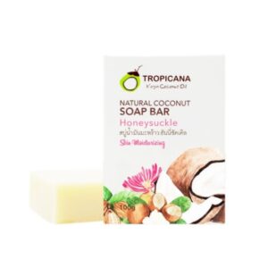 สบู่ก้อนน้ำมันมะพร้าว สูตร NON PRESERVATIVE กลิ่น HONEYSUCKLE ขนาด 100 กรัม ตรา Tropicana (ทรอปิคานา)