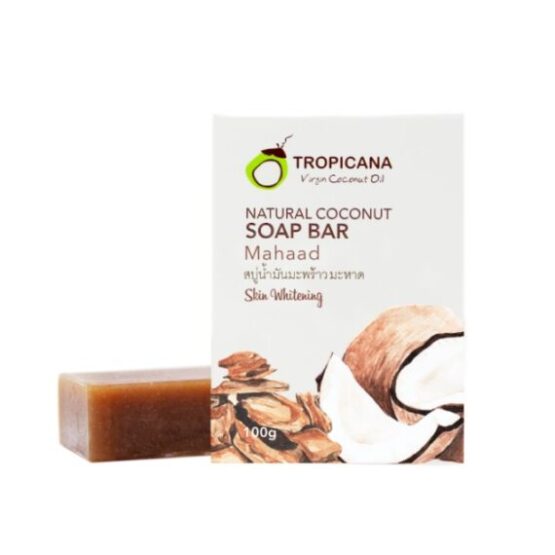 สบู่ก้อนน้ำมันมะพร้าว สูตร NON PRESERVATIVE กลิ่น MAHAAD ขนาด 100 กรัม ตรา Tropicana (ทรอปิคานา)