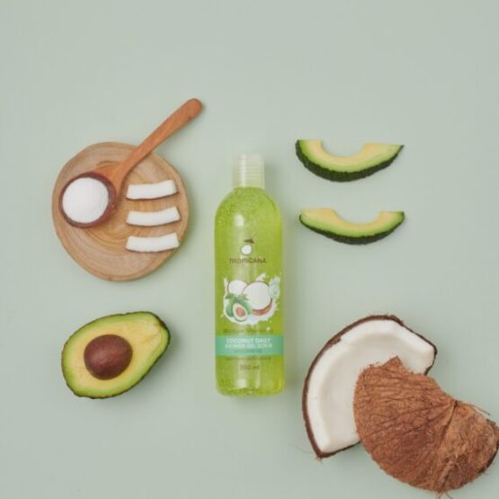 เจลอาบน้ำสครับ สูตรน้ำมันอะโวคาโด ขนาด 350 มล. ตรา Tropicana (ทรอปิคานา)