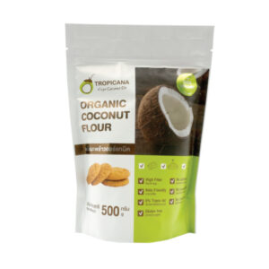 แป้งมะพร้าวออร์แกนิค ชนิดเนื้อสีขาว ขนาด 500 กรัม ตรา Tropicana (ทรอปิคานา)