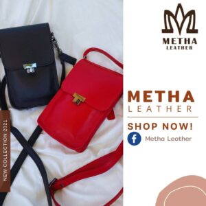 กระเป๋าหนังวัวแท้ ตรา METHA LEATHER