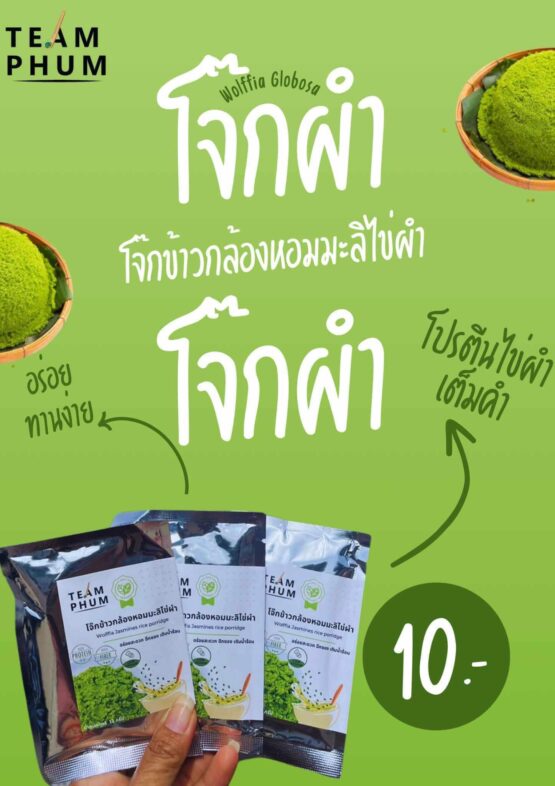 โจ๊กข้าวกล้องหอมมะลิไข่ผำ ขนาด 13 กรัม ตรา TEAM PHUM - Image 2